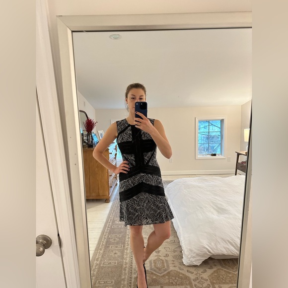 BCBG Max Azria Black and Lace Dress - Picture 2 of 6